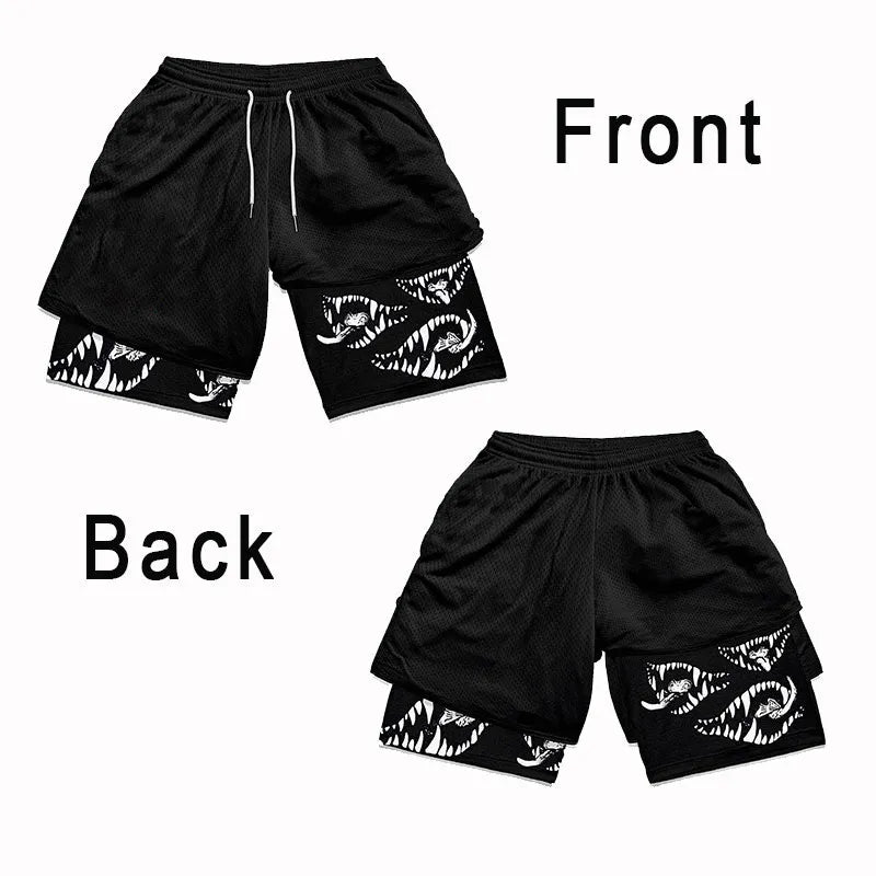 Berserk Wolf Jaw Quick Dry Premium Mesh Workout Shorts