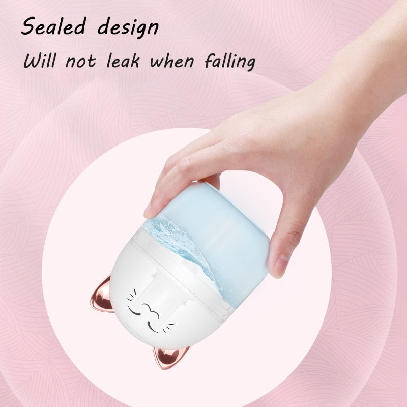Cute Cat Air Humidifier Aromatherapy Diffuser With Night Light - Nebulizer Mist Maker