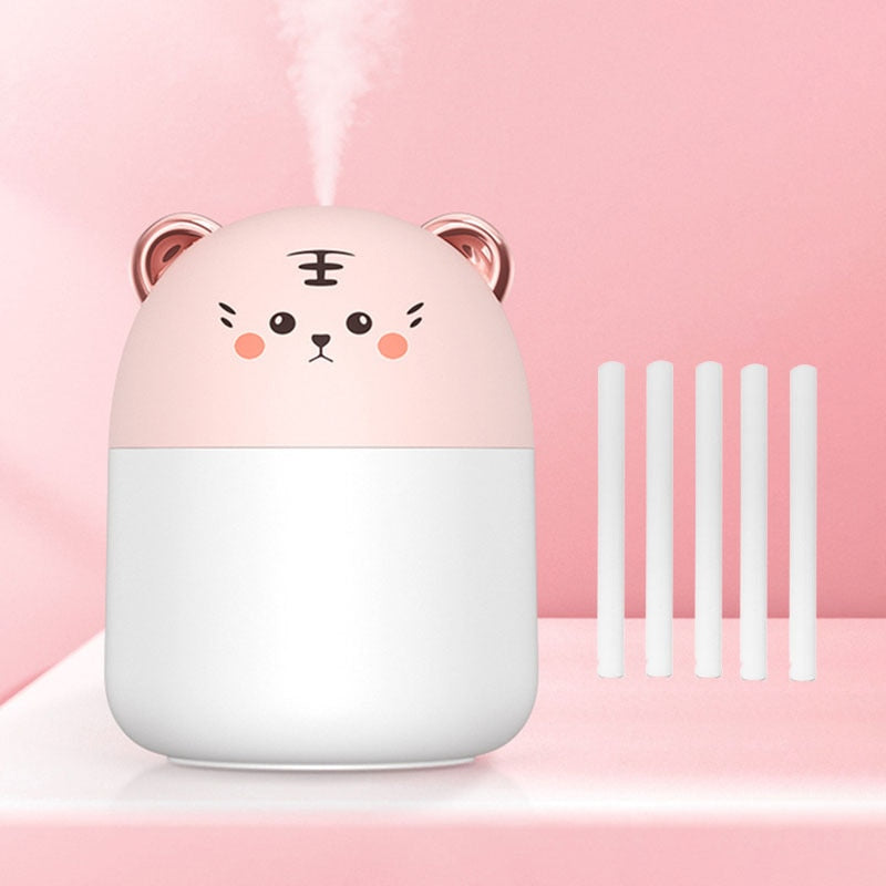 Cute Cat Air Humidifier Aromatherapy Diffuser With Night Light - Nebulizer Mist Maker
