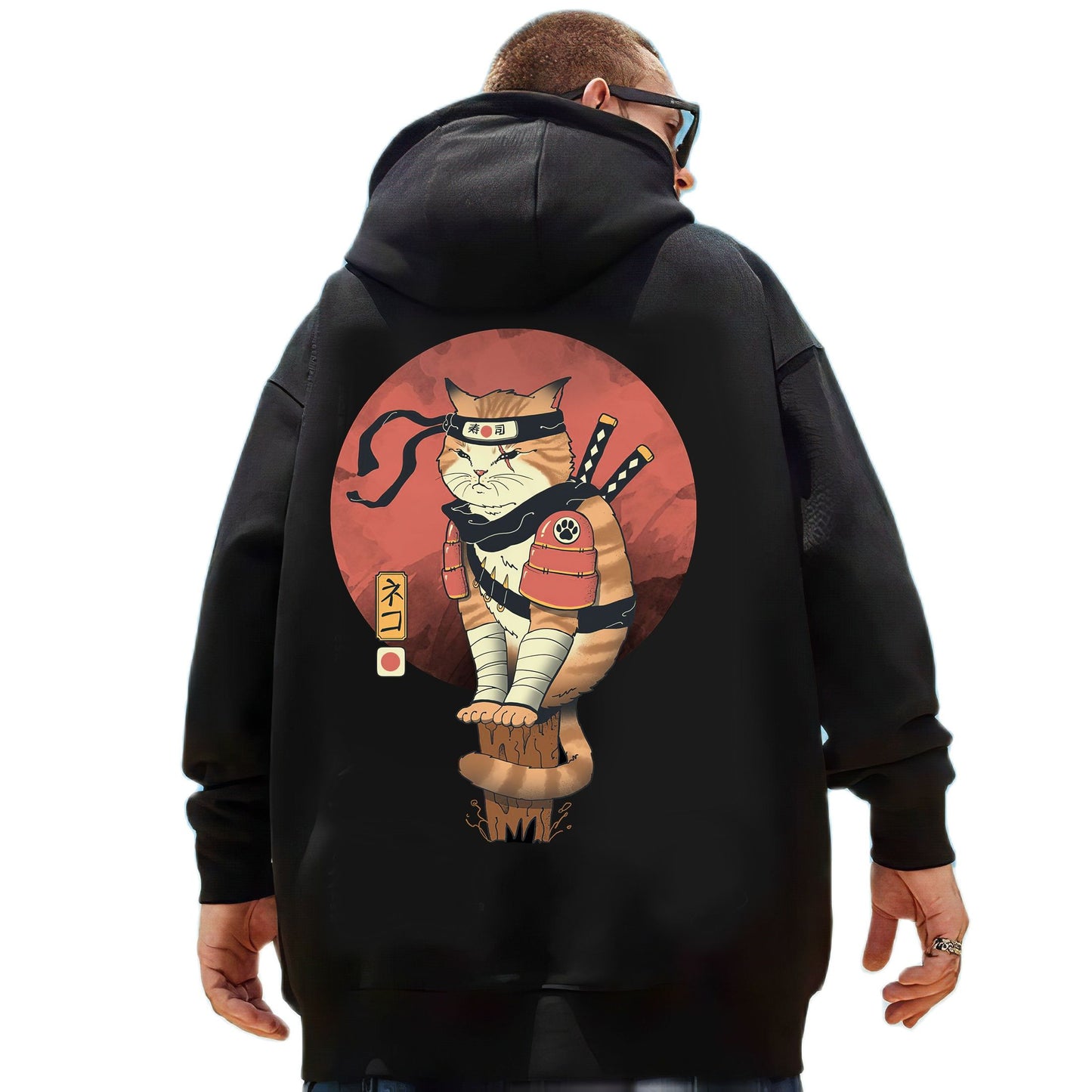 Samurai Cat and Other Animals Hooded Sweatshirts Japanese Irezumi Style Hoodies