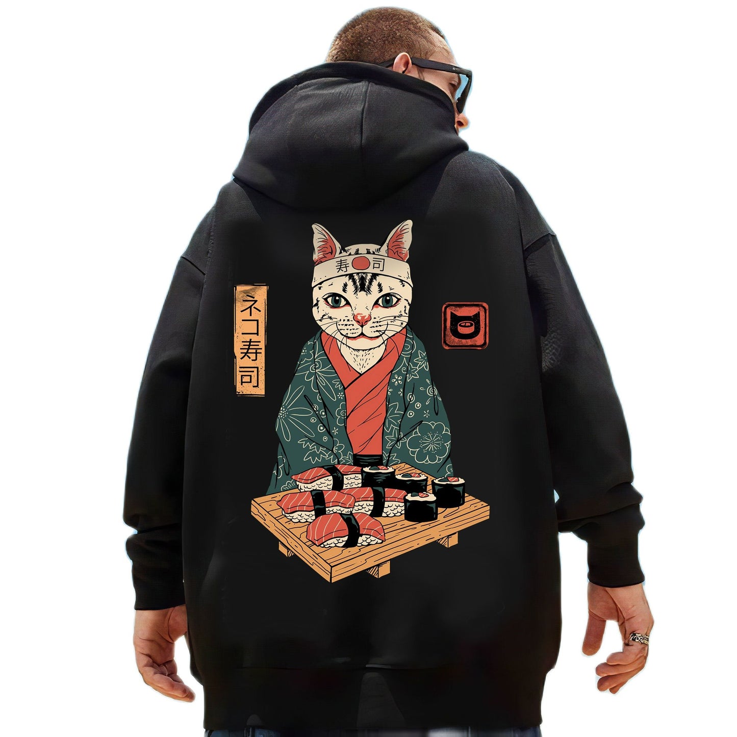 Samurai Cat and Other Animals Hooded Sweatshirts Japanese Irezumi Style Hoodies