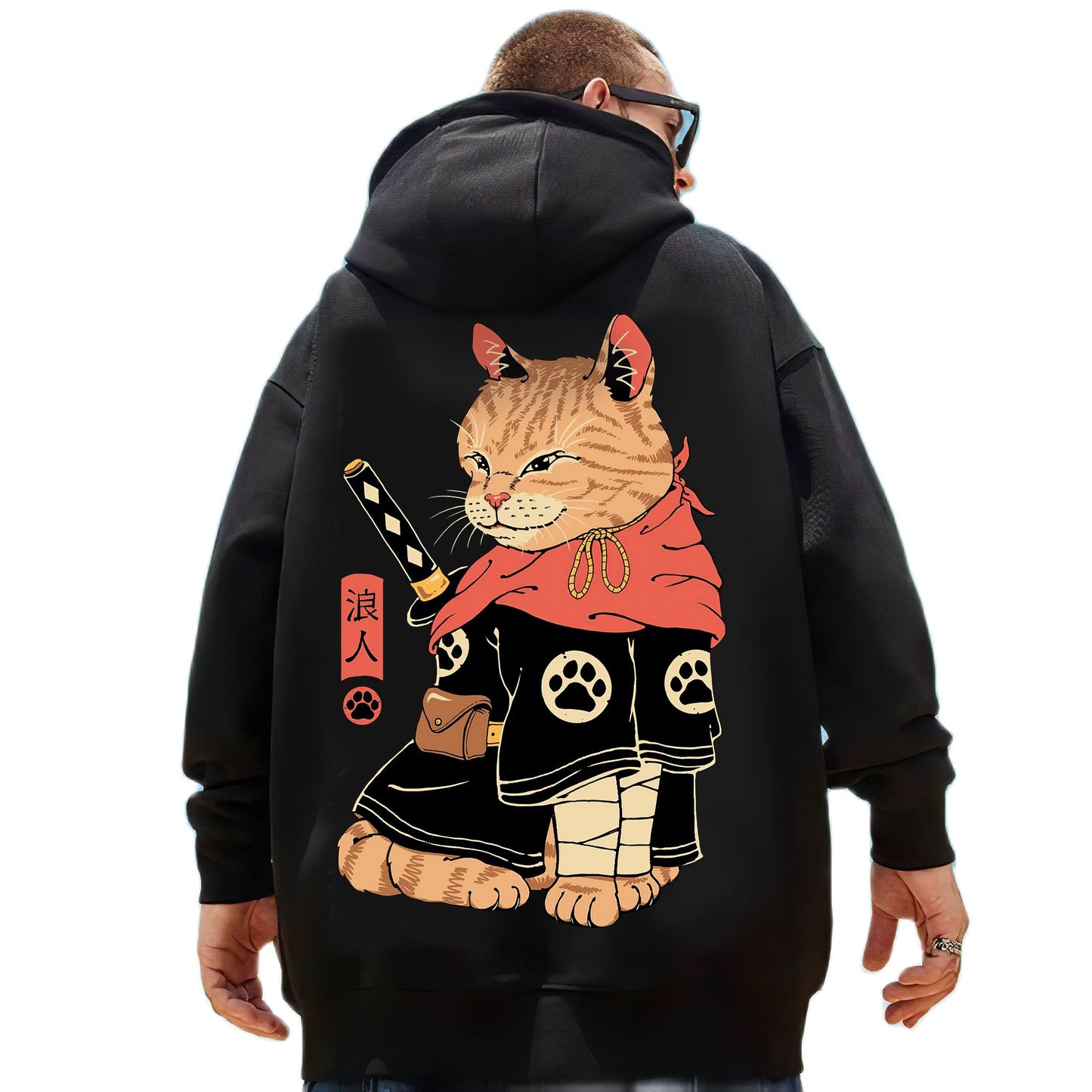 Samurai Cat and Other Animals Hooded Sweatshirts Japanese Irezumi Style Hoodies