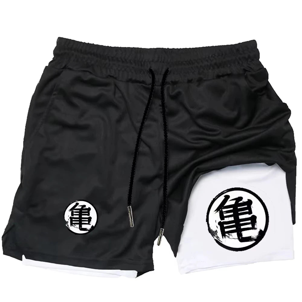 Dragon Power Series Anime 2-in-1 Quick Dry Men's Training Shorts