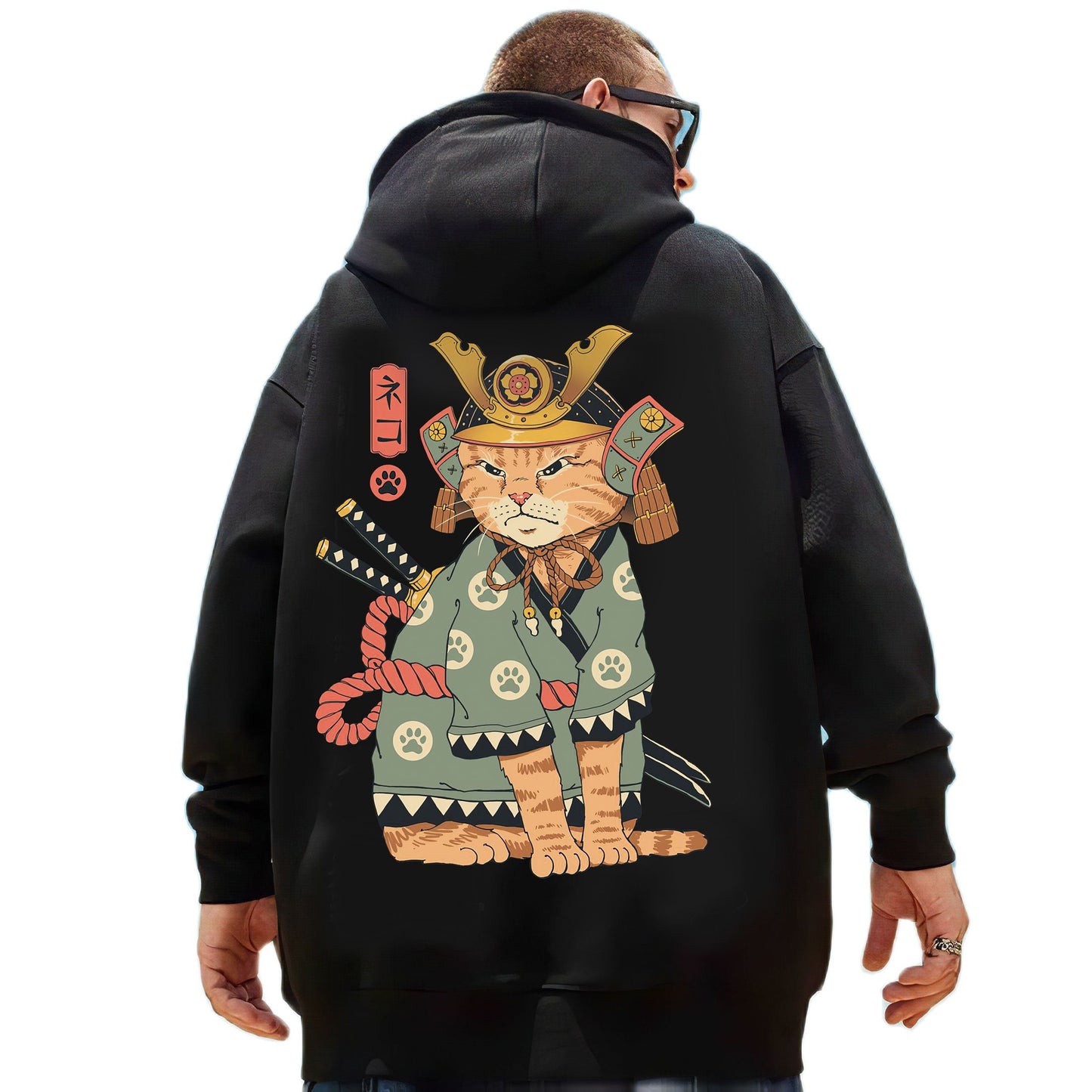 Samurai Cat and Other Animals Hooded Sweatshirts Japanese Irezumi Style Hoodies
