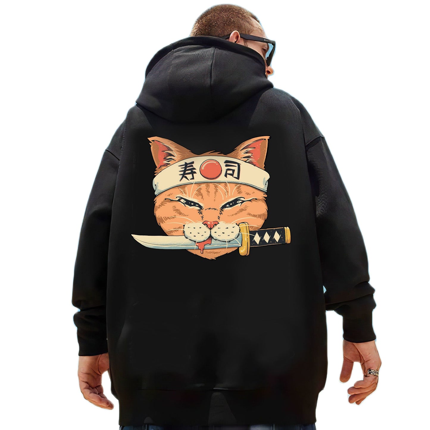 Samurai Cat and Other Animals Hooded Sweatshirts Japanese Irezumi Style Hoodies