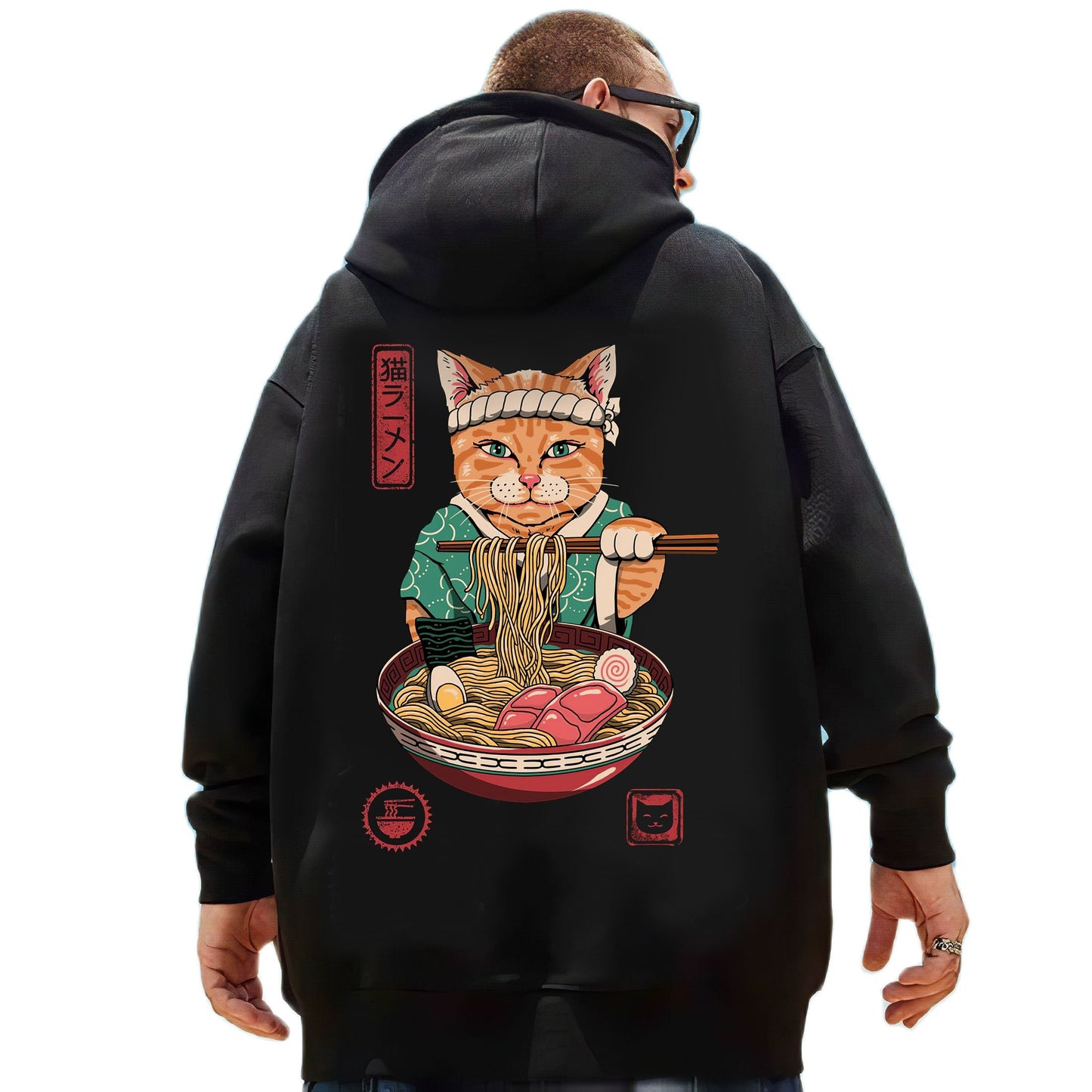 Samurai Cat and Other Animals Hooded Sweatshirts Japanese Irezumi Style Hoodies