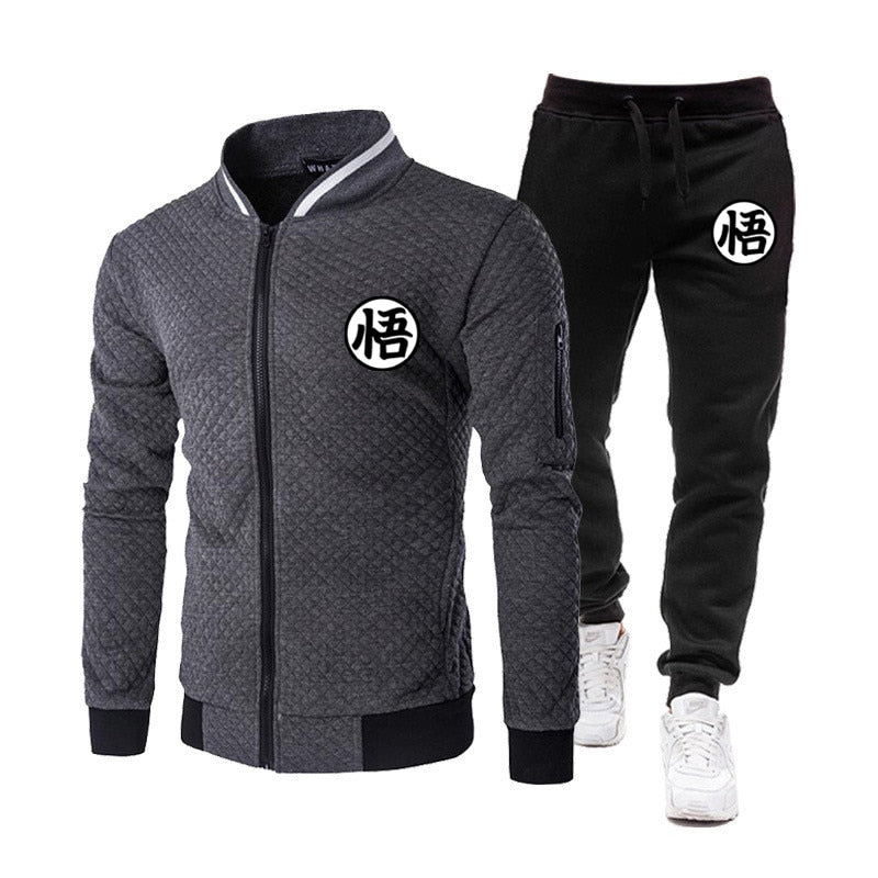 Dragon Master Casual Jogging Tracksuit Zipper Hoodie and Sweatpants Pants Workout Sportswear