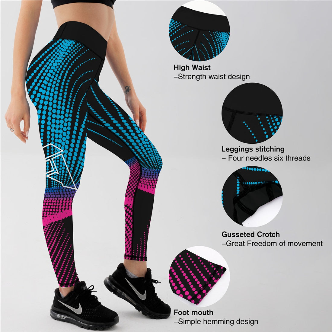 Women's High Waisted Leggings 12% Spandex High Waist Elastic Push Up Pants