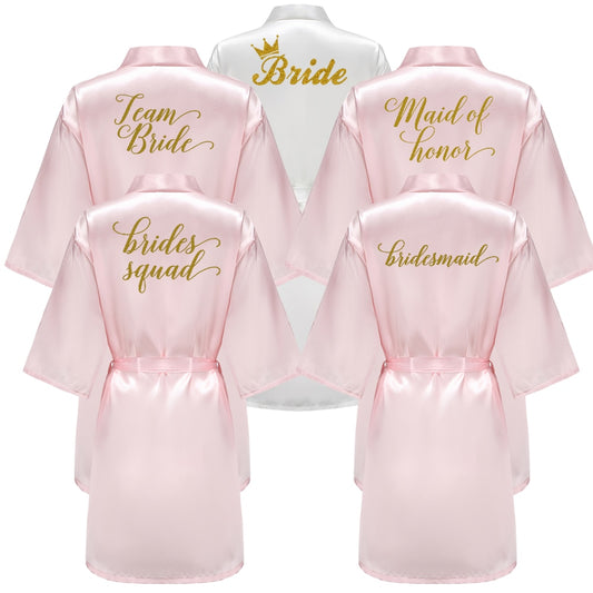 Silk Bridal Party Getting Ready Robes - Bride, Maid of Honor, Bridesmaid Robes