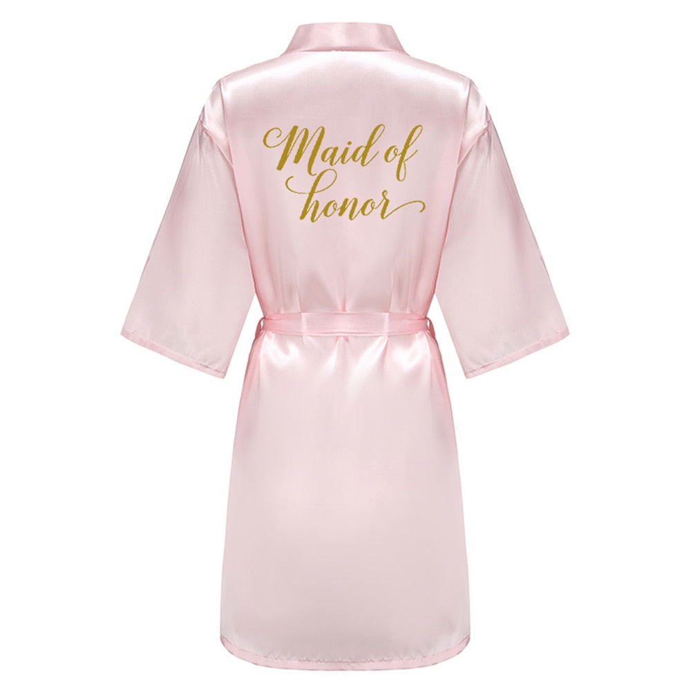 Silk Bridal Party Getting Ready Robes - Bride, Maid of Honor, Bridesmaid Robes
