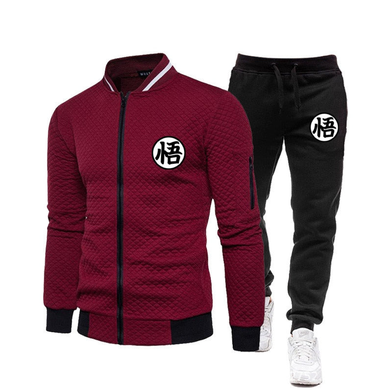 Dragon Master Casual Jogging Tracksuit Zipper Hoodie and Sweatpants Pants Workout Sportswear