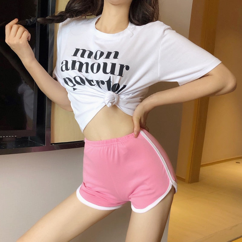 Summer Sports Shorts Women Casual Beach Sexy Stretch Waist Short Harajuku Stretchy Shorts