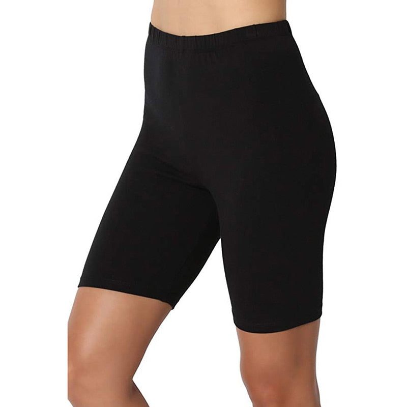 2022 Women Elastic Shorts Casual High Waist Tight Fitness Slim Skinny Bottoms Summer Solid Sexy White Black Shorts
