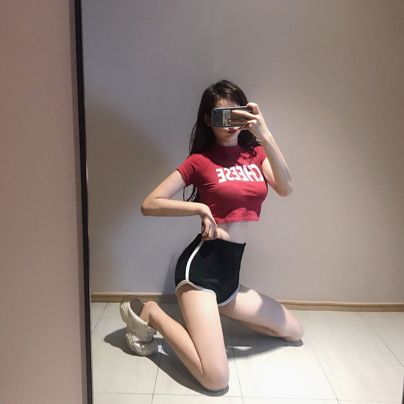 Summer Sports Shorts Women Casual Beach Sexy Stretch Waist Short Harajuku Stretchy Shorts