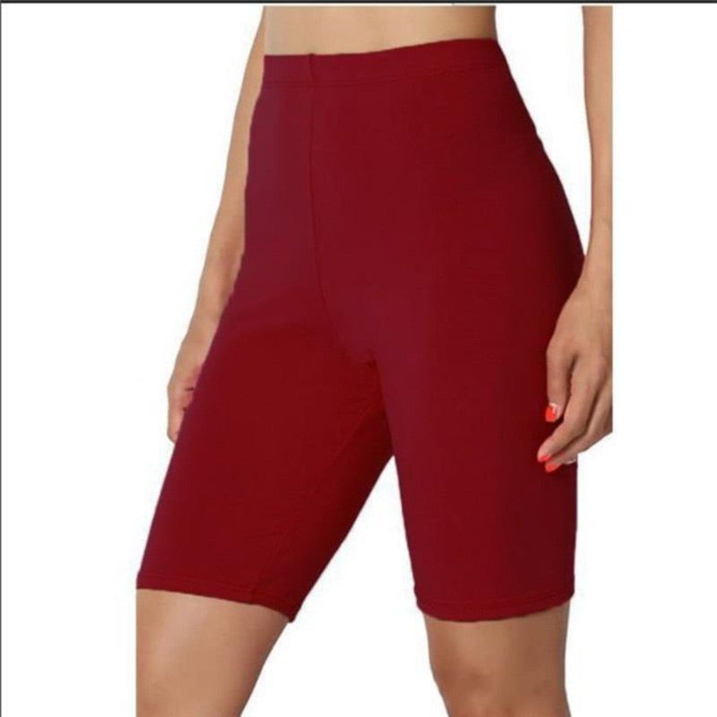 2022 Women Elastic Shorts Casual High Waist Tight Fitness Slim Skinny Bottoms Summer Solid Sexy White Black Shorts