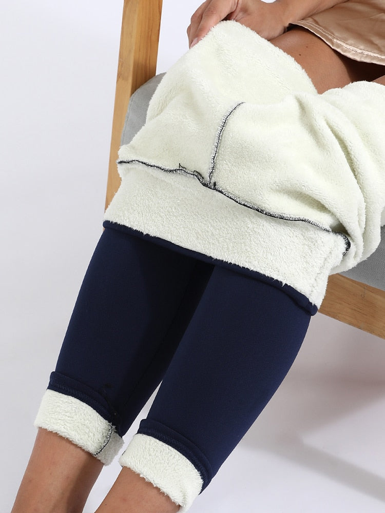 Leg Warmer's Women Pants Warm Winter Thick Velvet Legging High Waist Leggings Compression Thick Lamb Wool Pants Cold Resistant Pants