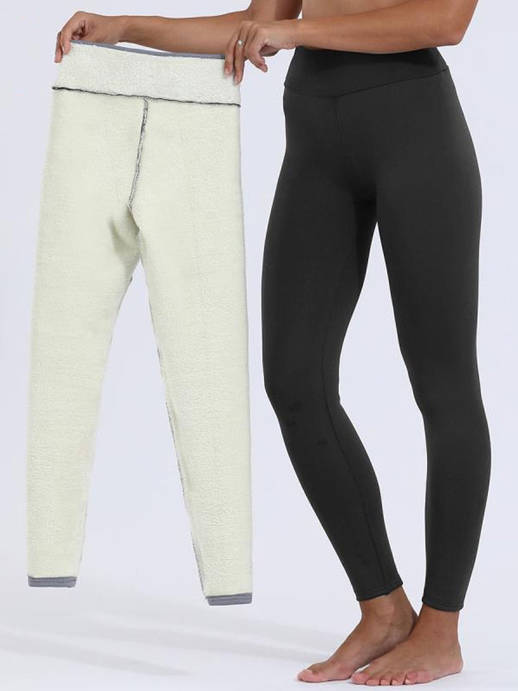 Leg Warmer's Women Pants Warm Winter Thick Velvet Legging High Waist Leggings Compression Thick Lamb Wool Pants Cold Resistant Pants