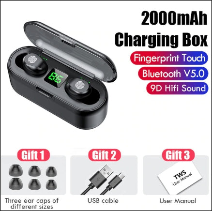 Wireless Bluetooth Headphones - Waterproof HiFi Earbud Headset with Charging Case - Superhero Gym Gear