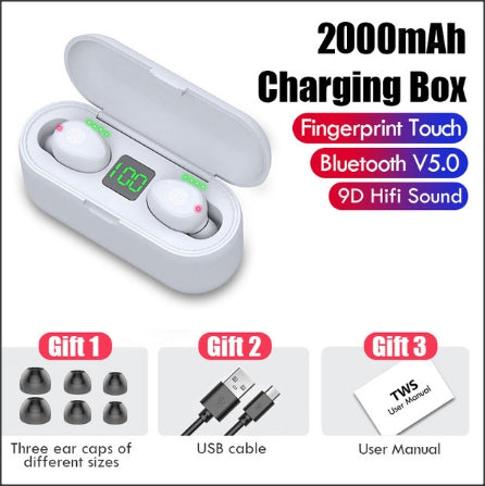 Wireless Bluetooth Headphones - Waterproof HiFi Earbud Headset with Charging Case - Superhero Gym Gear