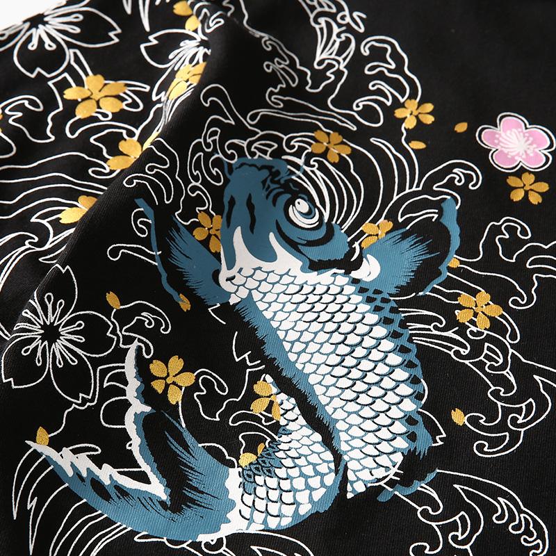 Floral Koi Carp Sukajan T-shirt