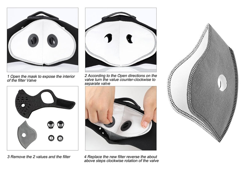 Protective Face Mask for Airborne Contaminants/Dust/Biking N99 Sport Face Mask With Filter Activated Carbon - Superhero Gym Gear