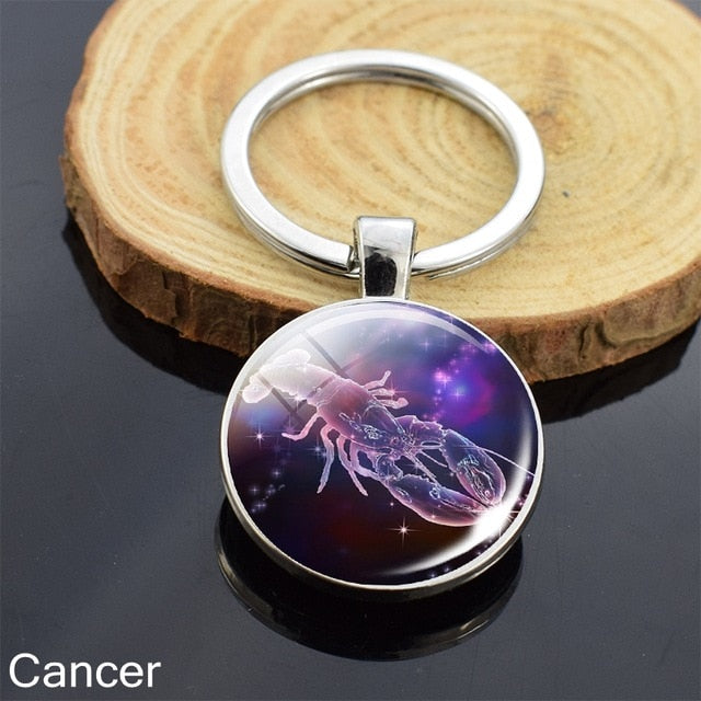 Zodiac Sign Constellation Sphere Keychain