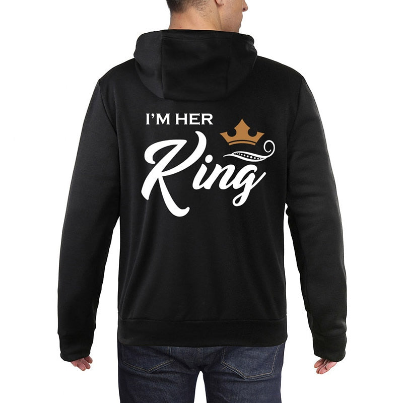 Queen and King Hoodies Couples Hoodies for Women and Men