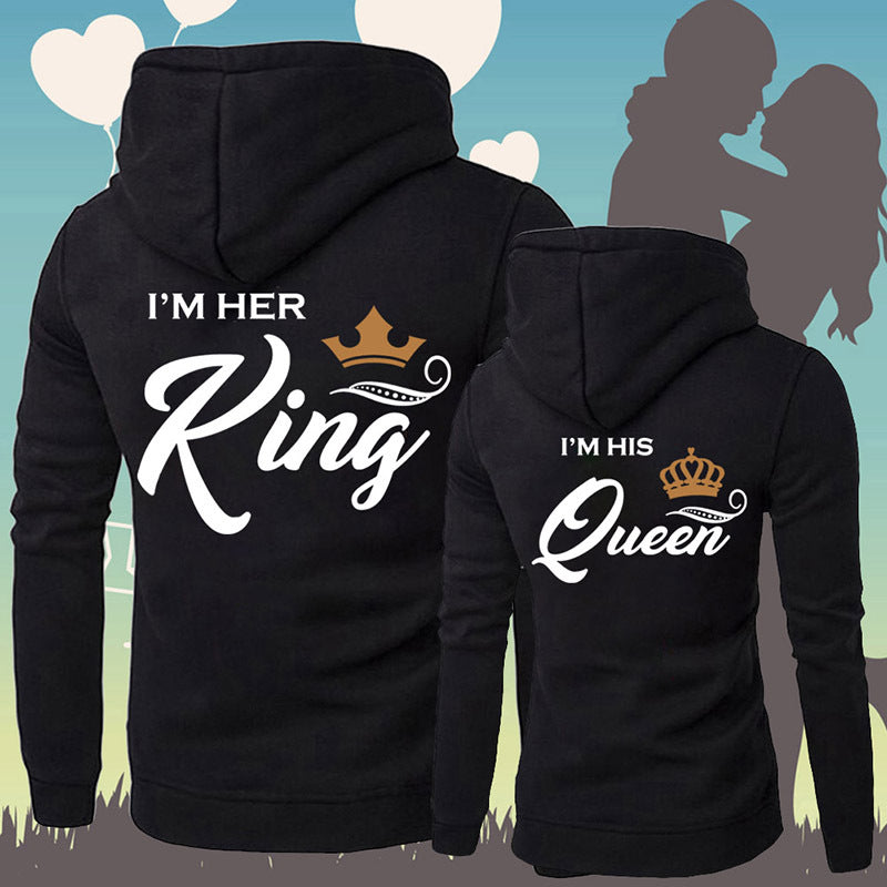Queen and King Hoodies Couples Hoodies for Women and Men