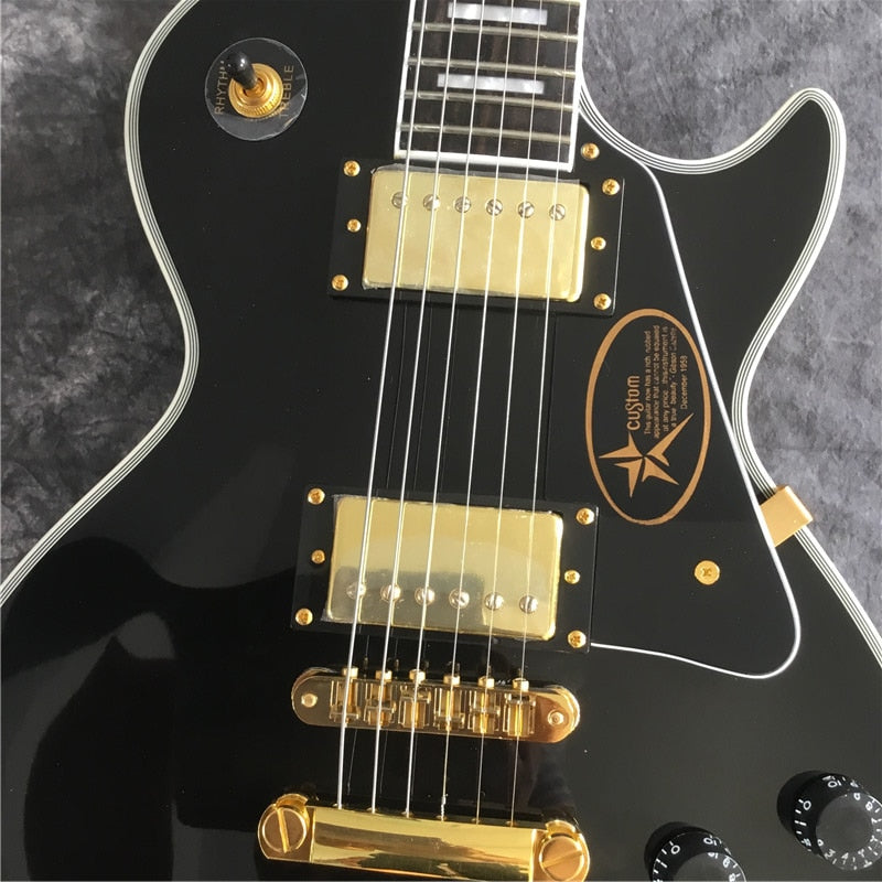 Les Paul Style Black Gold Electric Guitar