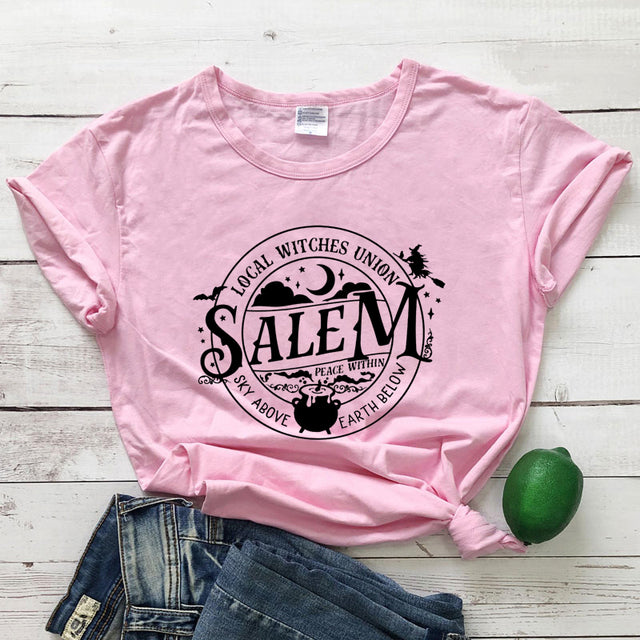 Local Witches Union Wiccan Salem T-shirt Short Sleeve - Sky Above Earth Below
