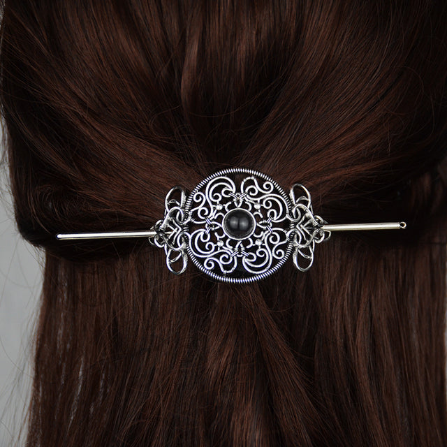Vintage Renaissance Crescent Moon Could Hair Barrette Witchy Moon Hair Stick Wiccan Hairpin Pagan Gothic Hair Wiccan Jewelry