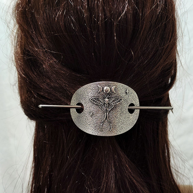 Vintage Renaissance Crescent Moon Could Hair Barrette Witchy Moon Hair Stick Wiccan Hairpin Pagan Gothic Hair Wiccan Jewelry