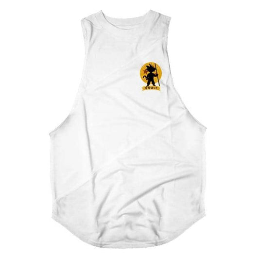 Dragon Warrior Cross Seam Tank White - FitKing