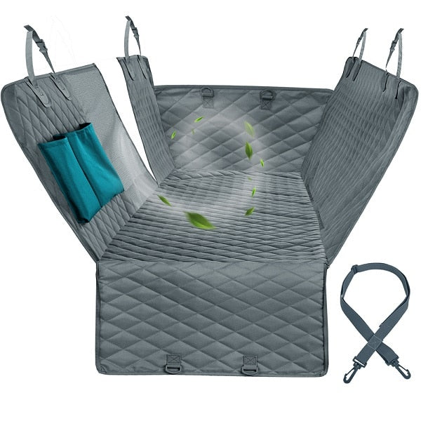 Pup King Luxury Dog Car Seat Cover Cushion - Mesh Waterproof Pet Carrier with Safety Belt and Storage - Superhero Gym Gear