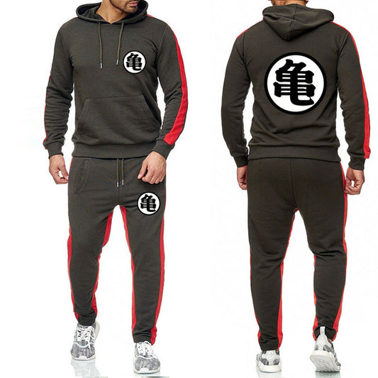 Dragon Tracksuit Saiyan Style Hoodie and Joggers Dark Grey - Superhero Gym Gear