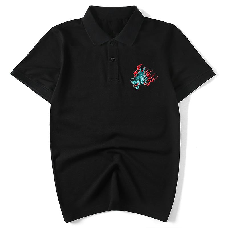 Roaring Dragon & Tiger Embroidery Polo Shirt
