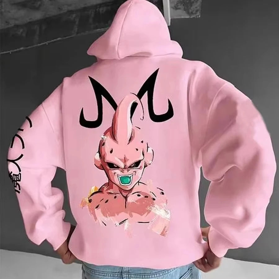 Majin Buu Graphic Hoodies Fleece - Oversized Dragon Z Hoodie