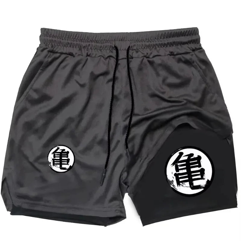 Dragon Power Series Anime 2-in-1 Quick Dry Men's Training Shorts