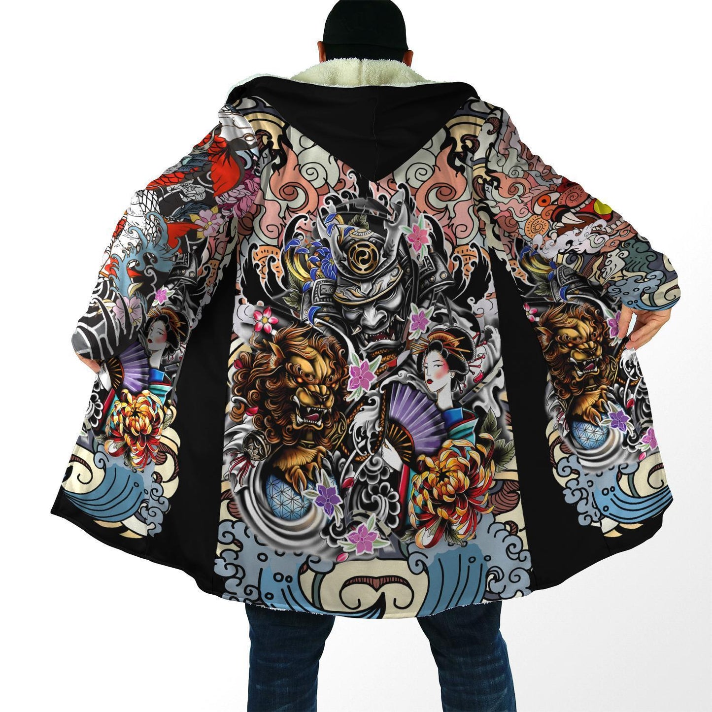 Irezumi Hooded Oni Samurai Cloak - Multiple Designs