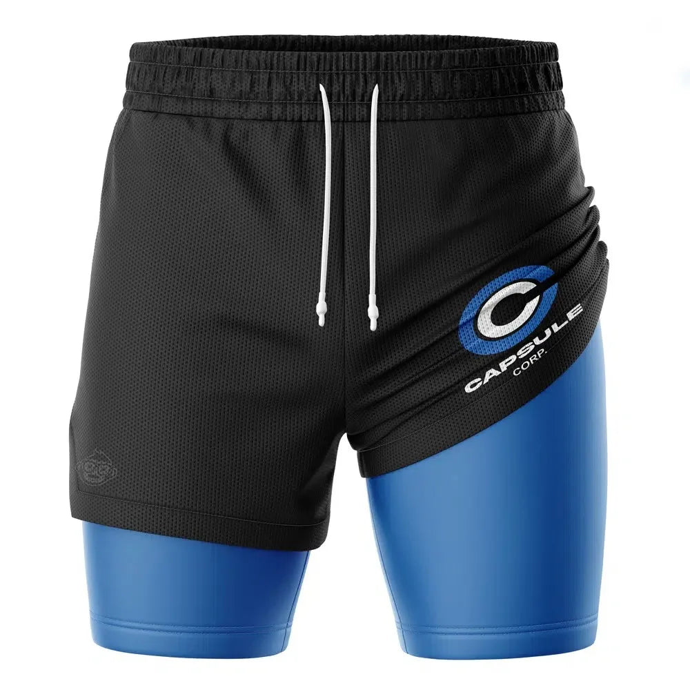 Dragon Z Capsule Corp 2-in-1 Double Layer Gym Shorts