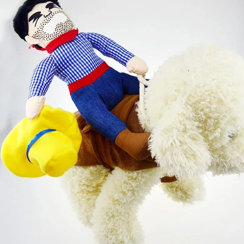 Dog Cowboy Rider Costume With Hat - Puppy Halloween Outfit