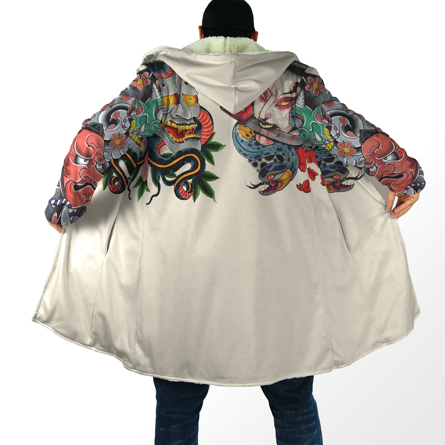 Irezumi Hooded Samurai Oni Cloak - Multiple Designs