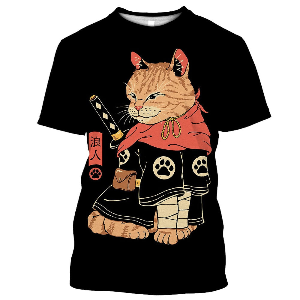 Samurai Dog Cat and More Japanese Irezumi Style T-Shirts
