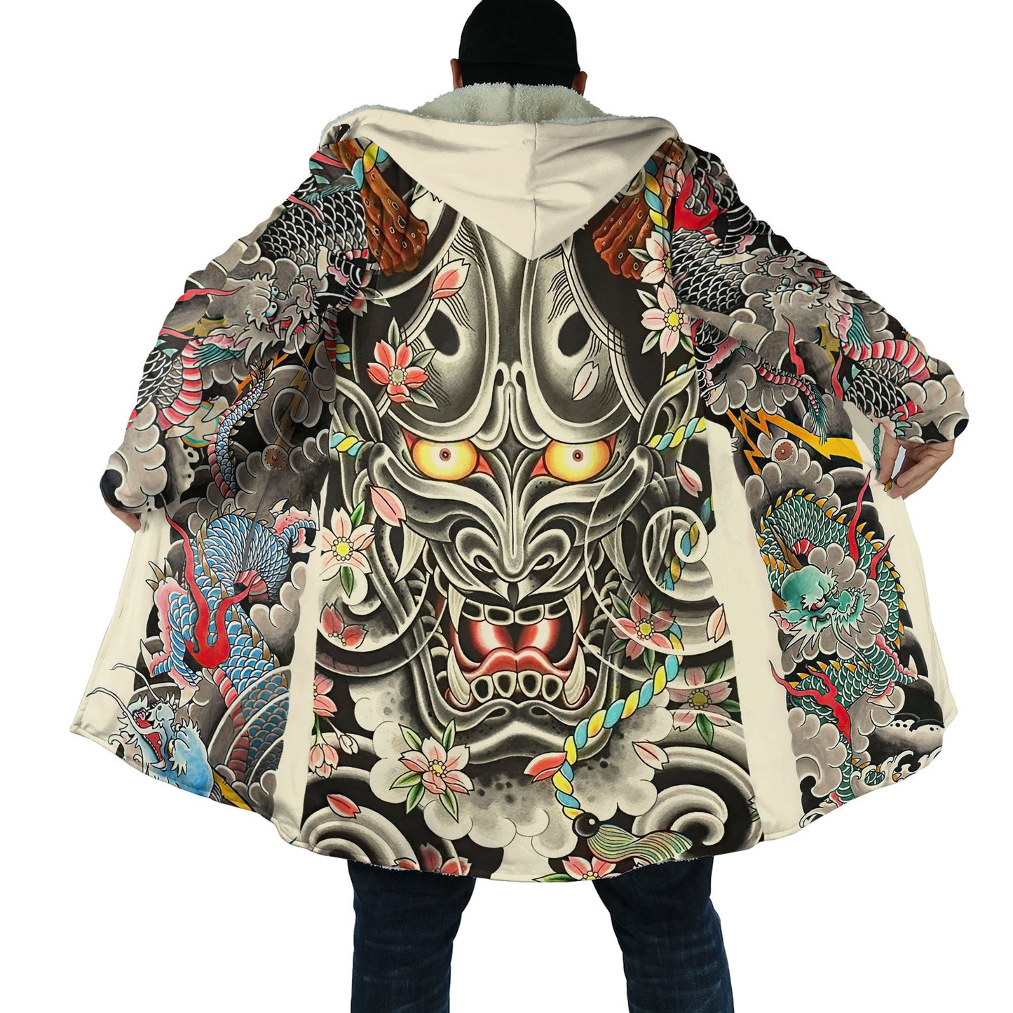 Irezumi Hooded Samurai Oni Cloak - Multiple Designs