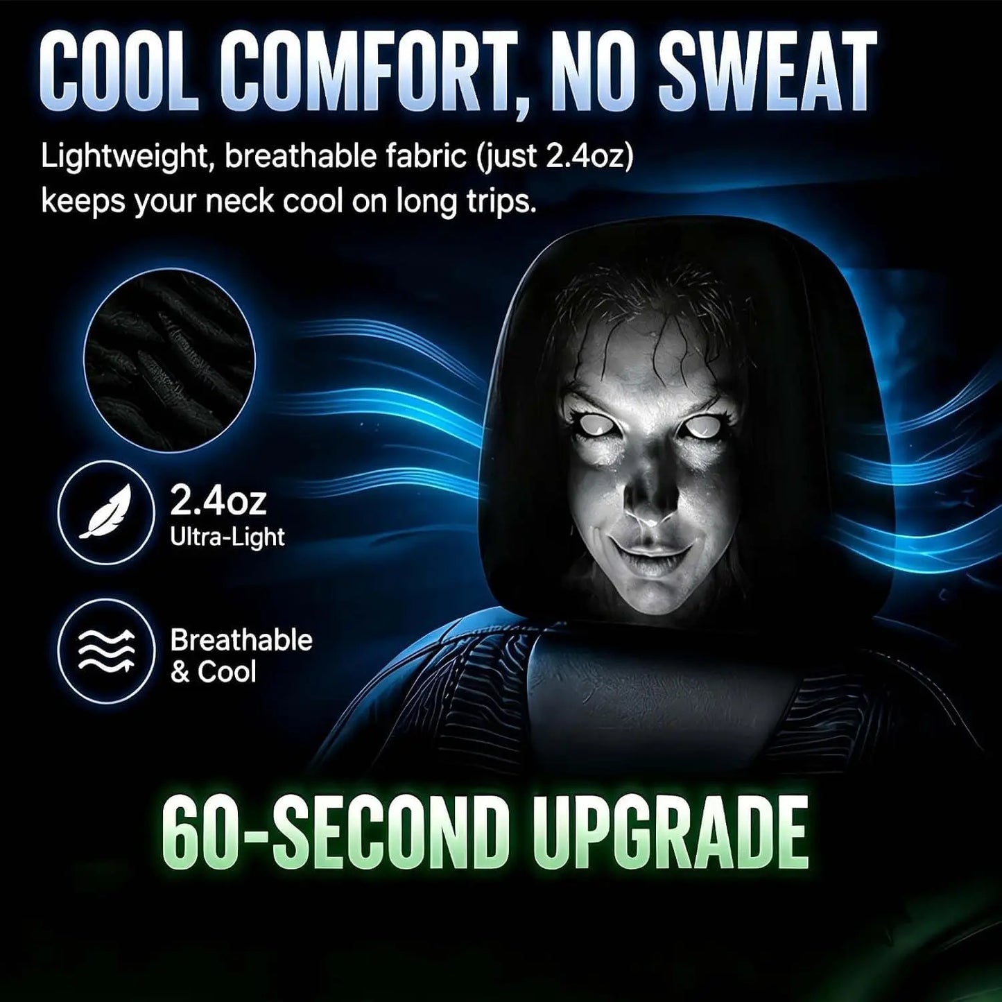 Halloween Ghost Face Car Headrest Covers - 4 pieces