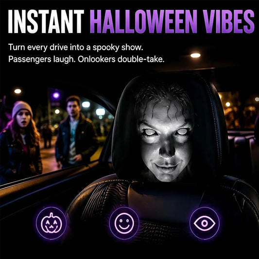 Halloween Ghost Face Car Headrest Covers - 4 pieces