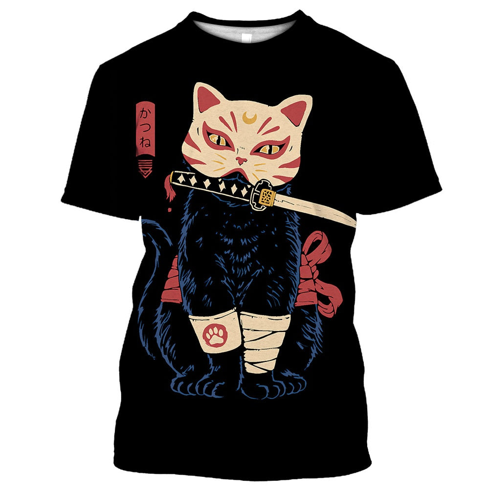 Samurai Dog Cat and More Japanese Irezumi Style T-Shirts