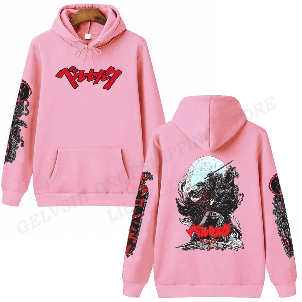 Berserk Logo Hoodie Men Fashion Coat Japanese Anime Hoodies Kids Hip Hop Hoodie Women Sweatshirt Coat Boy Pullover Mens Clothing