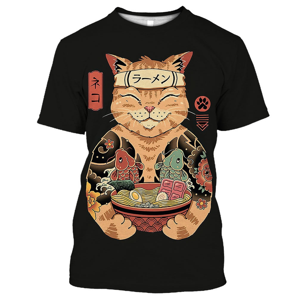 Samurai Dog Cat and More Japanese Irezumi Style T Shirts