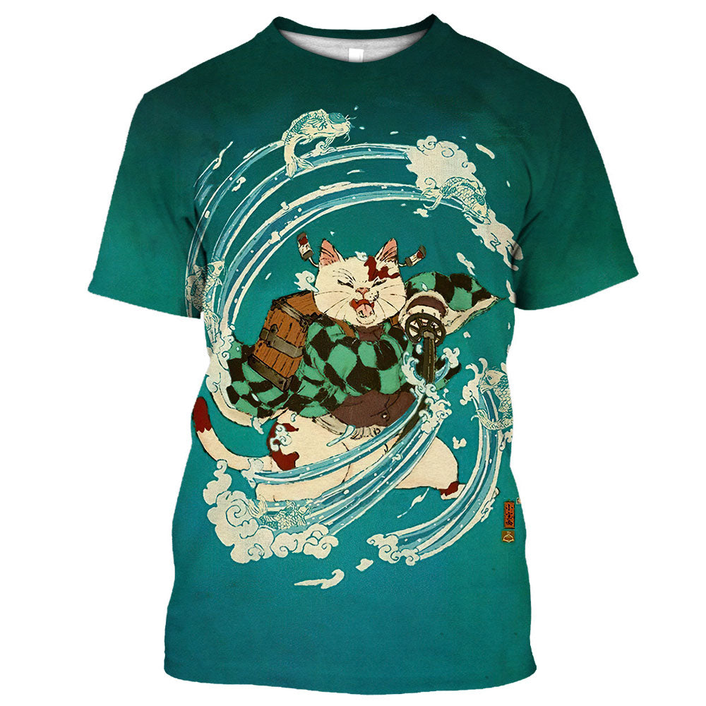 Samurai Dog Cat and More Japanese Irezumi Style T Shirts